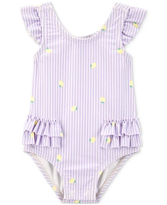 Carter's Baby Girls Striped Lemon 1-Piece Swimsuit