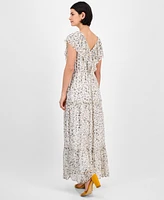 julia jordan Women's Floral-Print Ruffled Maxi Dress