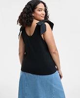 On 34th Trendy Plus Bow-Shoulder Tank Top, Exclusively at Macy's