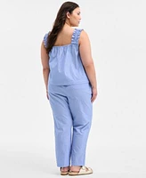 On 34th Trendy Plus Size Striped Sleeveless Top Striped Pull On Pants Exclusively At Macys