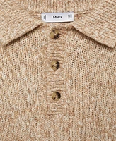 Mango Men's Slim-Fit Wool-Blend Knit Polo Sweater