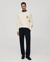 Mango Men's Graphic-Print Cotton Sweatshirt