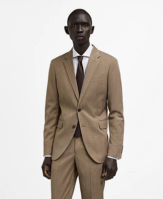 Mango Men's Prince Of Wales Slim-Fit Suit Blazer