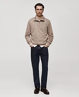 Mango Men's Funnel-Neck Quarter-Zip Sweatshirt