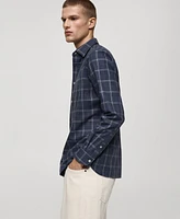 Mango Men's Eu Regular Fit Check Cotton Shirt