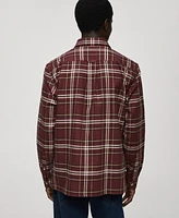 Mango Men's Cotton Flannel Checkered Shirt