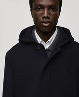 Mango Men's Hooded Wool Coat