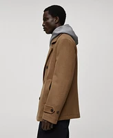 Mango Men's Wool Double Breasted Coat