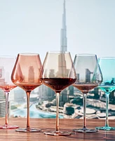 The Wine Savant Colors of Dubai Wine Glasses, Set of 5