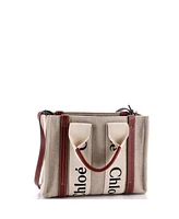 Pre-Owned Chloe Small Woody Convertible Tote Canvas with Leather