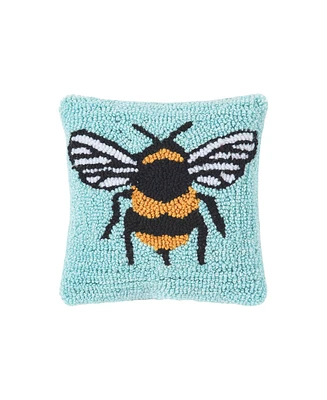 8" x 8" Bumble Bee Hooked Small Petite Throw Pillow