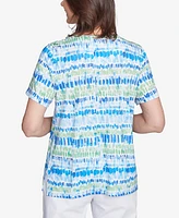 Alfred Dunner Petite Parrot Cay Tie Dye Chicklet Top