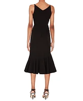 Shani Women's Laser Cut Flounce-Hem Midi Dress