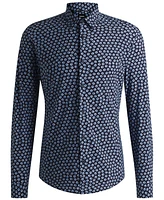 Boss by Hugo Men's Floral Print Slim Fit Dress Shirt