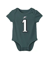 Nike Baby Boys and Girls Jalen Hurts Midnight Green Philadelphia Eagles Player Name Number Bodysuit