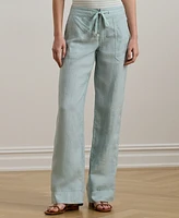 Lauren Ralph Petite 100% Linen Wide-Leg Pants