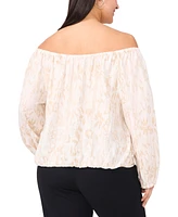 Vince Camuto Plus Off-The-Shoulder Tie-Hem Blouse