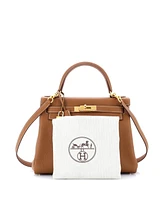 Pre-Owned HERMES Kelly 28 Handbag Brown Togo with Gold Hardware