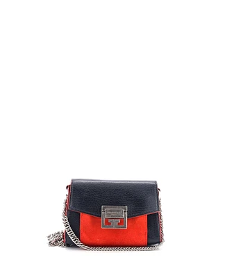 Pre-Owned Givenchy Mini GV3 Flap Bag Leather with Suede