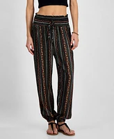 Kingston Grey Juniors' Smocked-Waist Joggers Pants