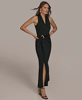 Donna Karan New York Women's Draped Faux-Wrap Gown