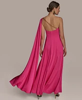Donna Karan New York Women's Asymmetric-Neck Drape Gown