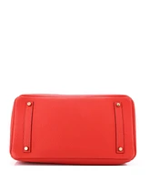Pre-Owned HERMES Birkin 35 Handbag Red Togo with Gold Hardware