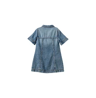 Cotton On Toddler Girl's Maia Short Sleeve Denim Dress