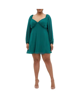 City Chic Plus Flirty Flounce Dress