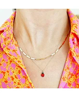 The Lovery Ladybug Enamel Necklace 14K Gold