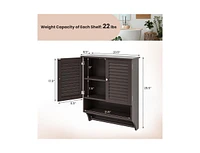 2-Door Bathroom Wall-Mounted Medicine Cabinet with Towel Bar for Convenient Storage and Organization