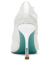 Betsey Johnson Women's Aimey Floral Applique Mesh Pumps