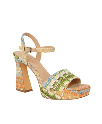 Katy Perry Women's Rainbow Raffia Square Toe Sandals