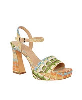 Katy Perry Women's Rainbow Raffia Square Toe Sandals