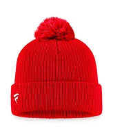 Fanatics Men's Red Detroit Red Wings Core Primary Logo Cuffed Knit Hat with Pom