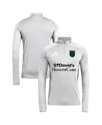 Adidas Men's Silver Austin Fc 2025 Quarter-Zip Long Sleeve Training Top