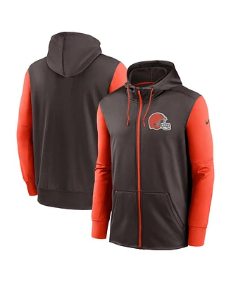 Nike Men's Brown Cleveland Browns Performance Full-Zip Hoodie