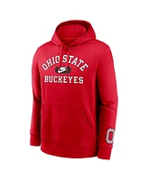 Nike Men's Scarlet Ohio State Buckeyes Legacy Foundational Two-Hit Club Performance Pullover Hoodie