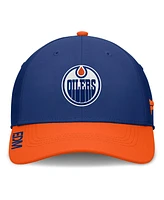 Fanatics Men's Royal/Orange Edmonton Oilers Authentic Pro Rink Flex Hat