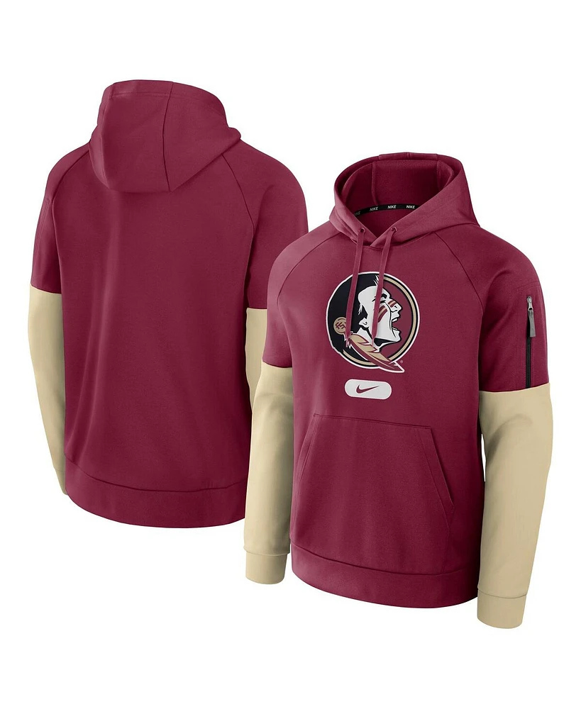 Nike Men's Garnet Florida State Seminoles Fitness Raglan Performance Pullover Hoodie