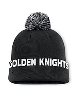 Fanatics Men's Black Vegas Golden Knights Fundamental High Stick Cuffed Knit Hat with Pom