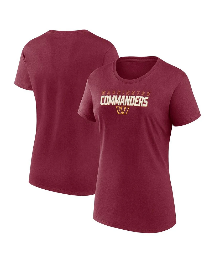 Logo Athletic Women's Burgundy Washington Commanders Lean T-Shirt