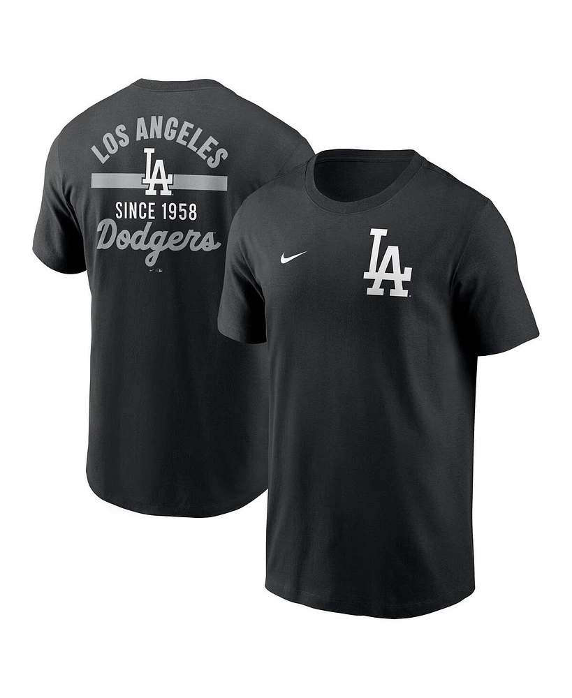 Nike Men's Black Los Angeles Dodgers 2-Hit T-Shirt