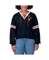 Wear by Erin Andrews Women's Navy Chicago Bears Lace-Up Sweater