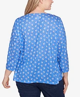 Hearts Of Palm Plus Making Waves Printed Square Ring Front Top
