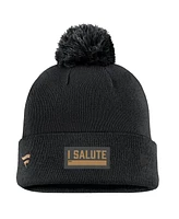 Fanatics Men's Black New York Islanders Military Appreciation Cuffed Knit Hat with Pom