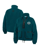 Wear by Erin Andrews Women's Midnight Green Philadelphia Eagles Polar Fleece Half-Zip Jacket