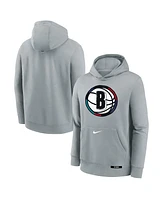 Nike Youth Silver Brooklyn Nets 2024/25 City Edition Club Fleece Pullover Hoodie