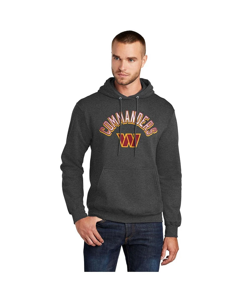 Starter Men's Charcoal Washington Commanders Arch Over Logo Pullover Hoodie