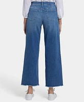 Nydj Women's Teresa Wide Leg Ankle Frayed Hems Jeans